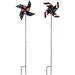 Decorative Wind Spinner Patriotic Garden Decor Set of 2 Metal Pinwheel Yard Art Decoration with American Flag Patter 4th of July Decor Outdoor Garden Stake Patio Ornament Lawn Decor 9.5 X 36inch