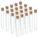 Uxcell 9ml Plastic Test Tubes with Cork Stoppers 20Pcs 100x15mm Tubes Lab Use Clear