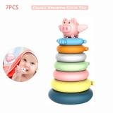 MesaSe 7 Rings Baby Stacking & Nesting Toys for Babies 6 Months and up Old Girls Boys - Toddlers Sensory Educational Montessori Baby Blocks - Developmental Teething Learning Stacker