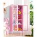 67 inch Display Cabinet Bookshelves with Glass Doors and 4 Adjustable Shelves
