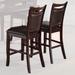 Brown Color Wood Faux Leather Seat And Back High Chairs Dining Furniture