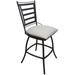 Jenna Outdoor/Indoor Counter Bar Stool 26 NO Arms Canvas Granite on Dark Nut