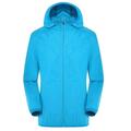 Wyongtao Women Men Rain Jacket Windproof Jacket Hooded Raincoat Sports Running and Mountaineering Suit Sky Blue S