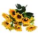 Meuva Heads Artificial Sunflower Bouquet Silk Sunflower Wedding Flower Home Decoration Wedding Decor Flowers in Vase Flower Arrangements Artificial Centerpiece Hanging Artificial Flowers Outdoor