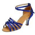 ZTTD Sandals for Womens Lace Up Latin Dance High Heels Shoes Rhinestone Heeled Ballroom Salsa Tango Party Sequin Dance Shoes Blue