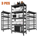 Zakamaur 3 PCS 63 H Storage Shelves Heavy Duty Metal Shelving Unit with Wheels 5-Tier Pantry Shelves for Kitchen Shelf and Garage Storage (1750LBS Load)