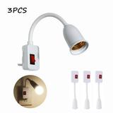 SUTENG 3-Pack Plug in Light Socket E27 Light Bulb Socket Adapter Lamp Socket Extender Adapter Extension Lamp Bulb Holder with On/Off Switch US Plug