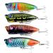 Painted hard fishing lures 4 Pcs 6.5cm/10.9g Colorful Hard Fishing Lures Floating Lures Life-like Swimbaits Big Mouth Artificial Hard Baits with Strong Treble (4 Colors)