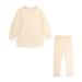 Pimfylm Outfits Clothes Set Toddler Children s Autumn Winter Toddler Kids Baby Pants 2pcs Suit For Children Beige 100