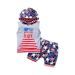 Sunisery 2 Pieces Kids Suit Set Stripe Letter Print Sleeveless Hooded Tops Star Print Shorts for Boys 6 Months-4 Years