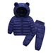 Fall Savings! 2023 TUOBARR Baby Outfit Sets Bear Newborn Baby Girls Fleece Outerwear Jacket Toddler Winter Coat Infant Clothes Sets Dark Blue 4-5 Years