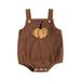 Sunisery Baby Girls Boys Corduroy Rompers Halloween Clothes Pumpkin/Witch Hat/Ghost Pattern Sleeveless Straps Jumpsuits Bodysuits