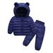 Fall Savings! 2023 TUOBARR Baby Outfit Sets Bear Newborn Baby Girls Fleece Outerwear Jacket Toddler Winter Coat Infant Clothes Sets Dark Blue 3-4 Years