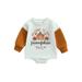 Sunisery Baby Boys Girls Halloween Romper Long Sleeve Pumpkin Letter Print Bodysuit Newborn Clothes