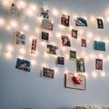 Photo Clip String Lights 17Ft - 50 LED Fairy String Lights with 50 Clear Clips for Hanging Pictures Photo String Lights with Clips - Perfect Dorm Bedroom Wall Decor Wedding Decorations