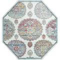 collection rug â€“ 6 ft octagon cream medium-pile rug perfect for living rooms kitchens entryways