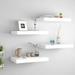 moobody 4 Piece Floating Shelves MDF Wall Mounted Shelf Photo Display Stand Storage Rack White for Living Room Bedroom Bathroom Home Office Decor 15.7 x 9.1 x 1.5 Inches (W x D x H)