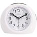 Snooze Alarm Clock Gentle Wake Beep Sounds Increasing Volume Battery Operated Non Ticking Analog Alarm Clock for Bedroom (White)