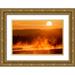 Jones Adam 24x17 Gold Ornate Wood Framed with Double Matting Museum Art Print Titled - Madison River at sunrise-Yellowstone National Park-Wyoming