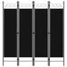 moobody 4 Panel Folding Room Divider Fabric Freestanding Room Partition Panel Screen Iron Frame Black for Bedroom Bathroom Living Room Home Furniture 63 x 70.9 Inches (W x H)