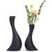 JLMMEN STORE Ceramic Vase 10.2+7.6 Inch Set of 2 Handmade Modern Decorative Vase Black Unique Rustic Flower Vase Table Mantel Living Room DÃ©cor