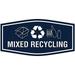 Fancy Mixed Recycling Sign (Navy Blue/White) - Large