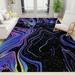 Fluorescent Starry Sky Abstract Purple Black Area Rug Modern Ink Swirl Stripe Art Large Decorative Rug With Anti-Slip Backing Washable Carpet For Living Room Bedroom Study Dining Room 3 x 4