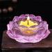 VOSS Home Decorations Lotu 7 Light Holder Tea Candle Candlestick Flower Colors Glass Home Decor