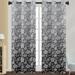 Lumento Thermal Insulated Blackout Window Drapes Grommet Room Darkening Curtain Floral Printed Window Treatments for Bedroom Living Room Black Floral W:43 x H:85