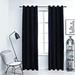 moobody 2 Piece Blackout Curtains with Rings Velvet Window Drapes Panel Living Room Darkening Noise Reducing Grommet Curtain for Bedroom Window Treatment Set Hotel Office Black 54 x 63 (W x H)