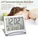 LCD Digital Silver Wall Clock / Table Clock W/ Calendar Temperature Alarm Clock