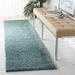 august collection runner rug - 2 3 x 10 aqua solid design non-shedding & easy care 1.2-inch thick ideal for high traffic areas in living room bedroom (aug900j)