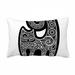 Black White Cat Fish Pattern Throw Pillow Lumbar Insert Cushion Cover Home Decoration