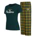 Women's Concepts Sport Green/Gold Green Bay Packers Arctic T-Shirt & Flannel Pants Sleep Set
