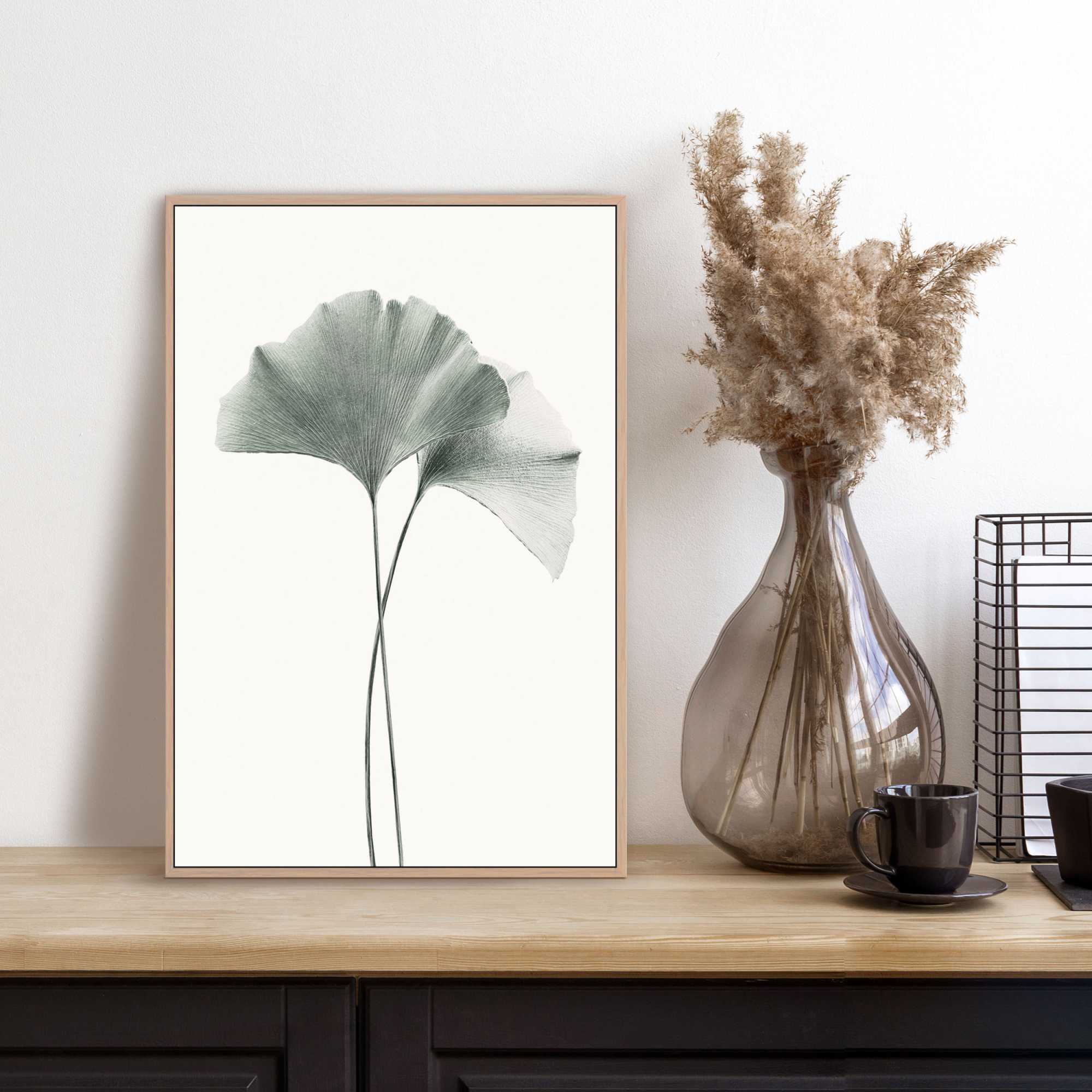 Poster REINDERS "Ginkgo Blatt", grün (farbe bild(er): grün), B:20cm H:30cm T:1,6cm, MDF, Bilder Image