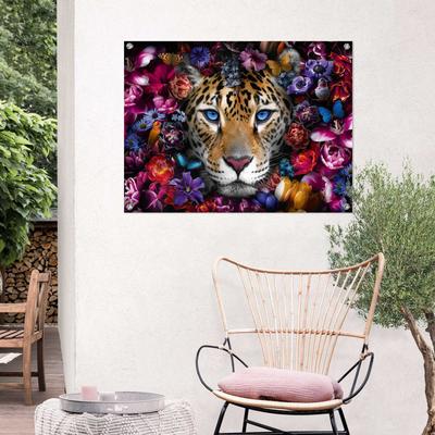 Poster REINDERS "Flower Cat", bunt (farbe bild(er): bunt), B:80cm H:60cm T:0,1cm, Leinwand, Bilder, Outdoor für Garten oder Balkon Image