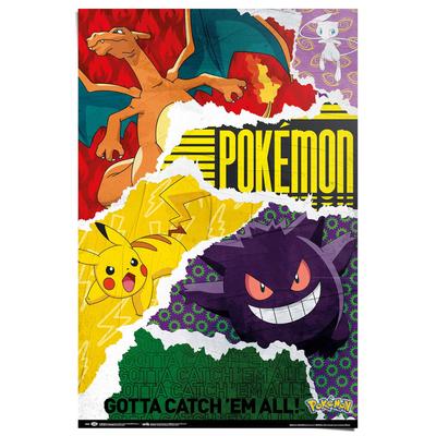 Poster REINDERS "Pokemon - gotta catch 'em all", bunt (farbe bild(er): bunt), B:61cm H:91,5cm T:0,1cm, Papier, Bilder Image