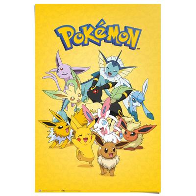 Poster REINDERS "Pokémon Evolutionen", gelb (farbe bild(er): gelb), B:61cm H:91,5cm T:0,1cm, Papier, Bilder Image