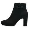 High-Heel-Stiefelette TAMARIS, Damen, Gr. 35, schwarz, Textil, unifarben, elegant, Schuhe High Heel Stiefelette Stiefelette Ankleboots, mit dezenter Schmuckapplikation