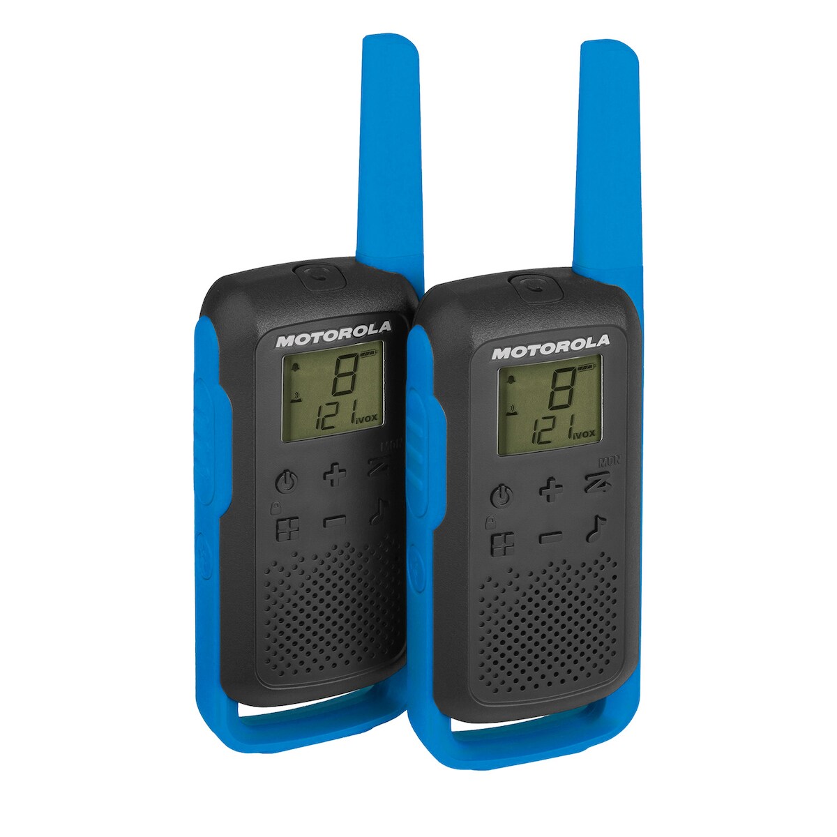 Motorola T62 Walkie Talkie Blau, PMR446, 16 Kanäle + 121 Privacy‑Codes, 8 km, LCD Image