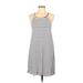 Old Navy Casual Dress - Mini Scoop Neck Sleeveless: White Stripes Dresses - Women's Size Large