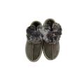 Charcoal Fashion Women's Faux Fur Chunky Platform Slipper-Black-6