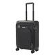 Infinity Leather Lightweight Black Soft Suitcases 4 Wheel Luggage Travel Trolley Cases Cabin Bags