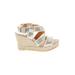 Bettye Muller Wedges: Slip On Platform Boho Chic Gold Shoes - Women's Size 39 - Open Toe