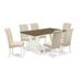 Darby Home Co Hedin 6 - Person Acacia Solid Wood Dining Set Wood/Upholstered in Brown | 30" H x 60" L x 36" W | Wayfair