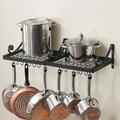 Red Barrel Studio® Delanty Metal Rectangle Wall Mounted Pot Rack Metal | 7.9 H x 33.4 W x 12.1 D in | Wayfair B7C2D7502F0B4373AB8CA4F7D14571B2