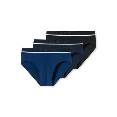 Rioslip SCHIESSER "95/5", Herren, Gr. 7 (XL), blau (908, 2xblau, 1xschwarz), Single Jersey, Obermaterial: 95% Baumwolle, 5% Elasthan, unifarben, körpernah, Unterhosen, mit sportlichem Logo-Webgummibund mit schmalen weißem Ansatz Image