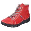Schnürboots RIEKER, Damen, Gr. 39, rot, Lederimitat, sportlich, Schuhe, Schnürstiefelette, High Top Sneaker, Schnürschuh mit Kontrastnaht