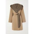 Valentino Garavani - Reversible Hooded Printed Wool And Silk-blend Coat - Tan