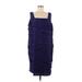 London Times Casual Dress - Shift Square Sleeveless: Purple Print Dresses - Women's Size 7